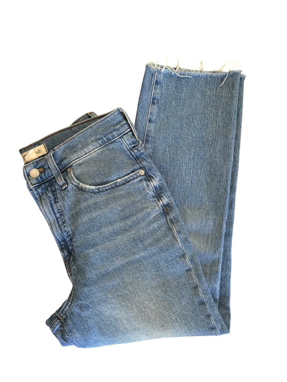 Madewell The Perfect Vintage Jean 28X25 Crop Straight Raw Edge Enmore Wash